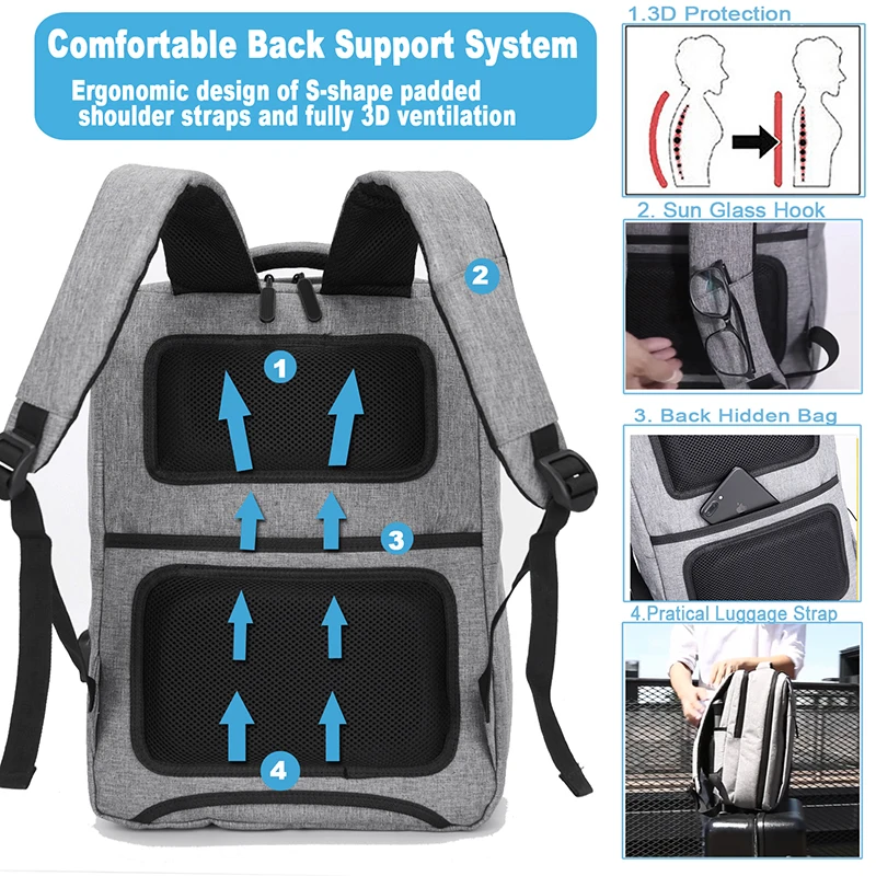 Cartinoe рюкзак для ноутбука с usb зарядкой, сумка для ноутбука для Macbook Air Pro 13/15 чехол, Противоугонный рюкзак, мужская дорожная сумка