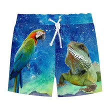 Хорошее качество; летняя одежда для маленьких мальчиков с принтом попугая ящерицы; детская одежда; шорты для малышей; повседневные пляжные штаны