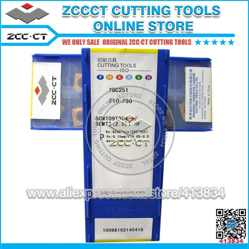 

10pcs ZCC carbide cutter SCMT09T304-HF YBC251 SCMT09 SCMT09T304 insert scmt zccct Carbide CNC Cutting Tools Turning Inserts