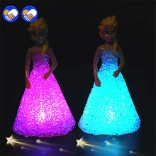 A toy A dream Anna Elsa Toys Doll Ice Snow Queen 7 LED Color Baby Doll Toys For Girls Baby Doll Toys For Girls children