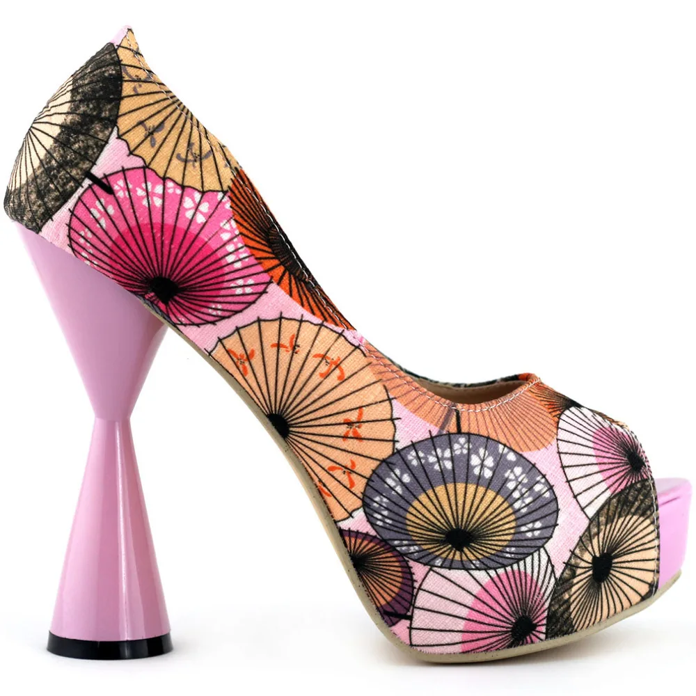 Plate Rose Bout Ouvert bleu Lf40804 Cône Pompes D'impression Talons pink À De Blue forme Parapluie naWqSSd5Y0