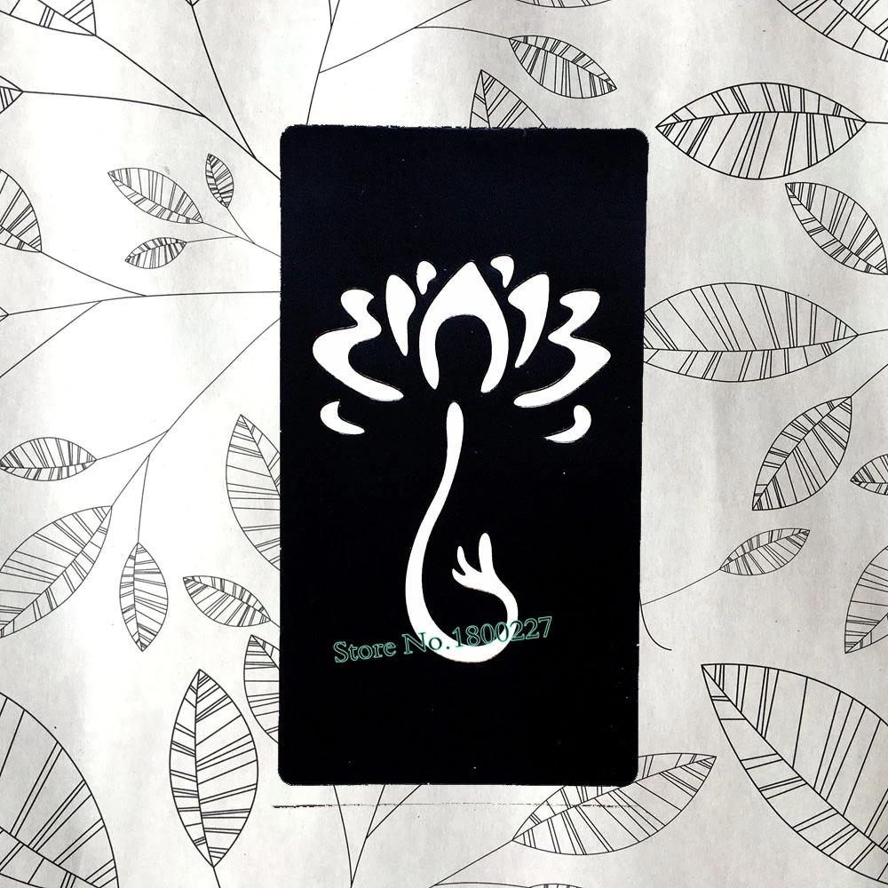 

Lotus Flower Waterproof Henna Tattoo Stencils Women Body Legs Feet Art Tattoo Template For Airbrush Patining Tatoo makeup Tools
