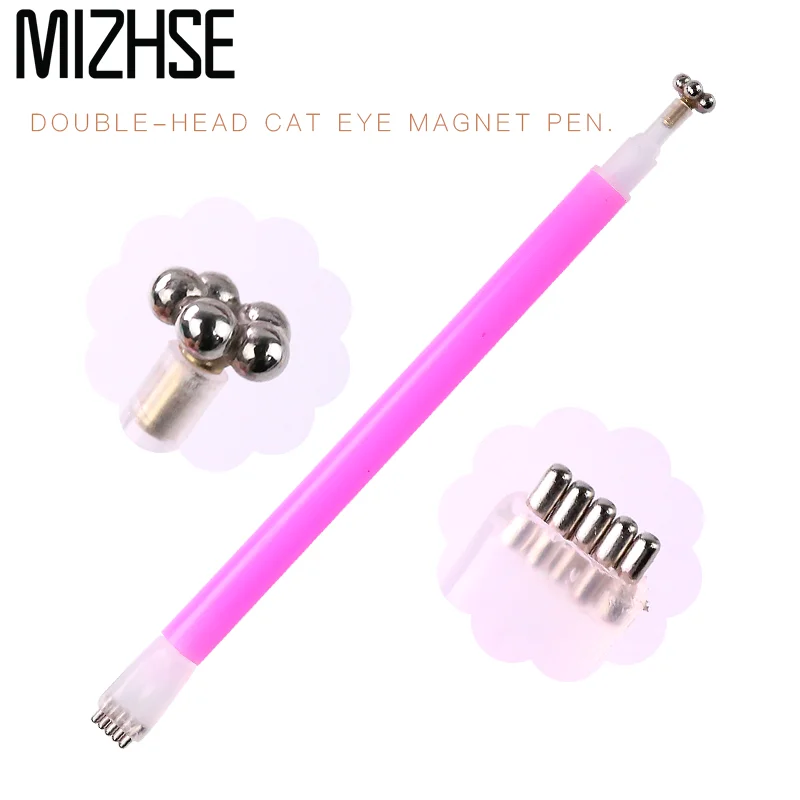 MIZHSE 1 шт. двойная головка ногтей Гель-лак «кошачий глаз» Магнитный цветочный наконечник для всех 3D волшебный кошачий глаз магнитный гель лак для ногтей маникюр