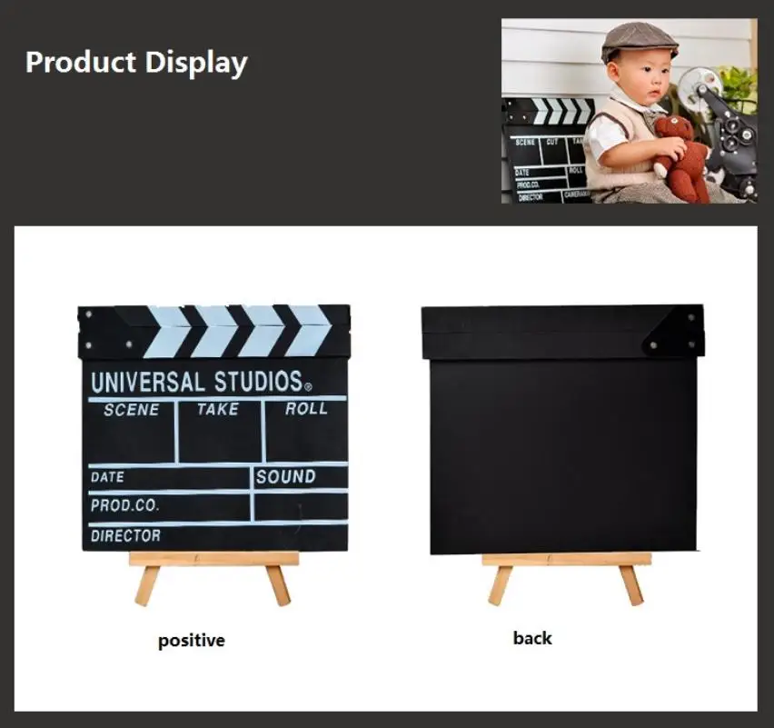 New Director's Record Board Wood Shooting Props Background Photo Studio Decorations