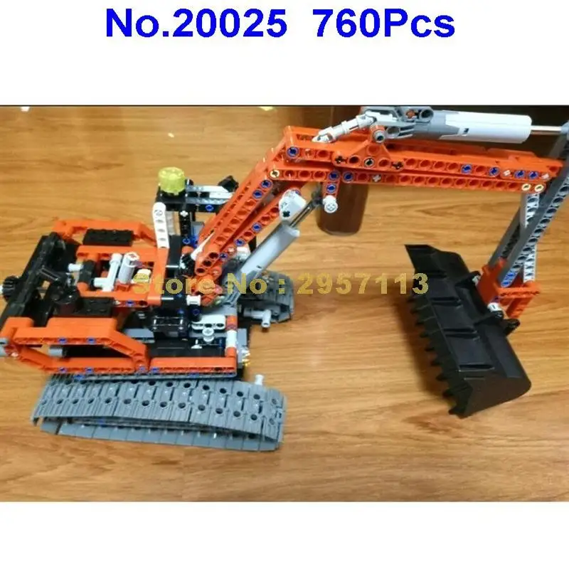 20025 760Pcs Technic Series Red Excavator Lepin Building Blocks Compatible 8294 Brick Toy