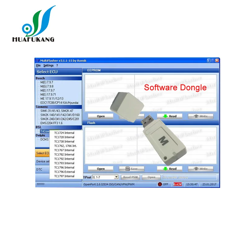 

j2534 cable work with MultiFlasher ECU Chip Tuning Software for H-yundai Kia car model Supports J2534 OpenPort 2.0