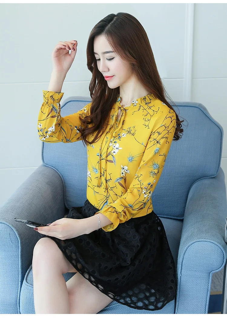 FREE SHIPPING Chiffon Blouse Floral Print OG0770