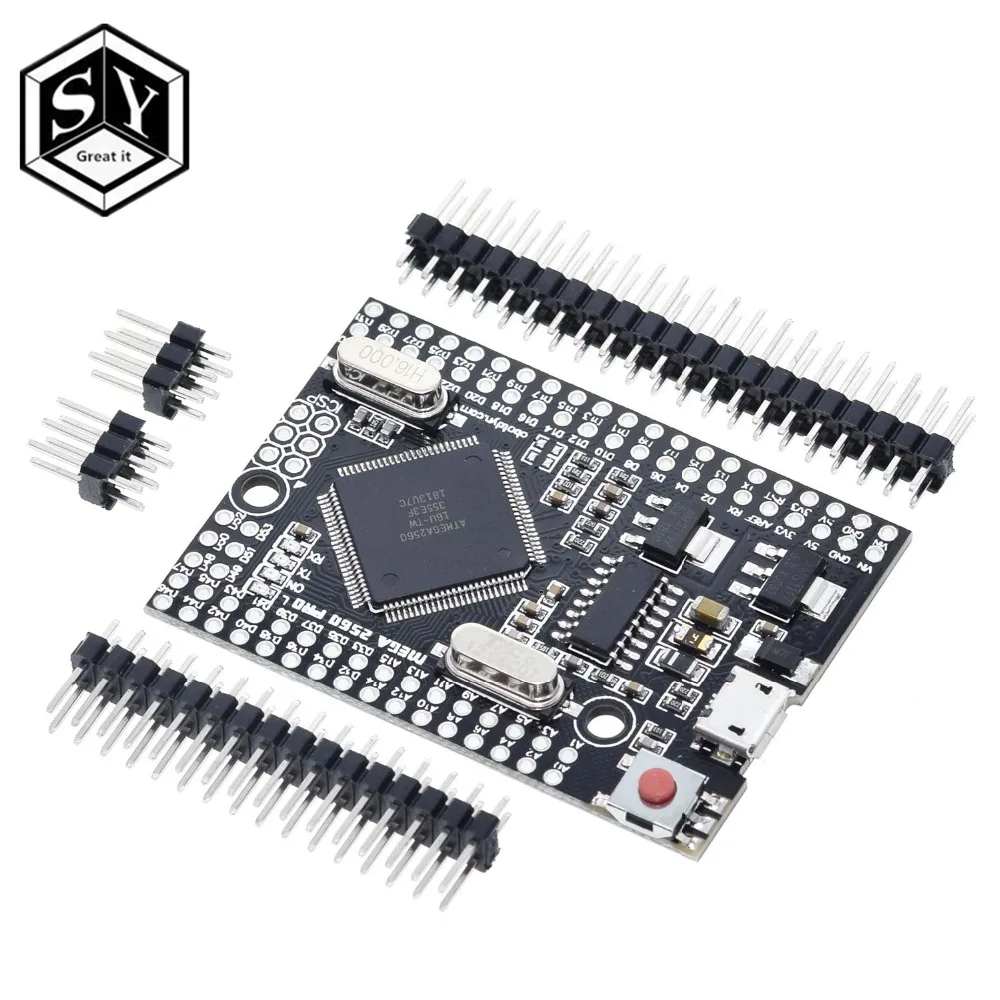 1 шт. Great IT Mega 2560 PRO MINI 5 В(встраивание) CH340G ATmega2560-16AU с наконечниками, совместимыми с arduino Mega 2560