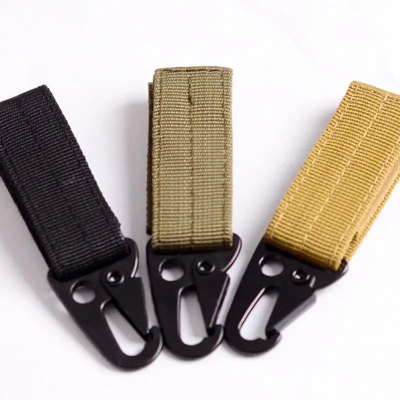 

1pcs Nylon Webbing Carabiners Olecranon Hook Keychain Clasp Belt D-Ring Bottle Hanging Tactical Backpack Travel Kits