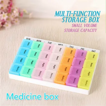 

HOOZADA 7 Days Weekly Pill Case 28 Compartments Morning Night Tablet Holder Drug Storage for Health Portable Medicine Box