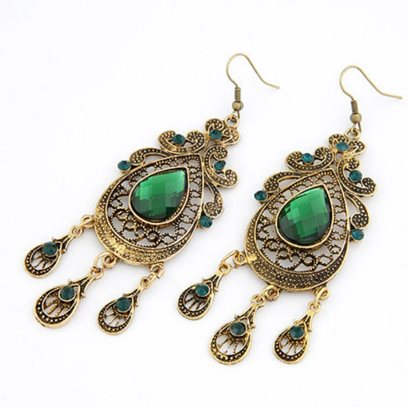 Stylish simple retro-archaic hollow-out water drop earrings | Украшения и аксессуары
