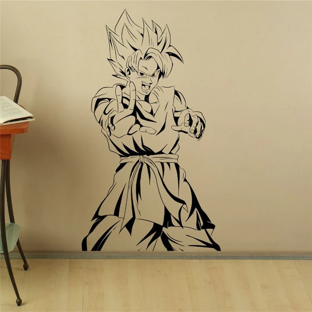 Son Goku Wall Decal Manga Anime Vinyl Sticker Japanese Home Interior  Bedroom Decor Art Mural Door Sticker Housewares - Wall Stickers - AliExpress