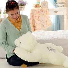 Милый медведь кукла большой плюшевый лежащий медведь игрушка полярная Подушка с медведем подарок на день рождения около 70 см