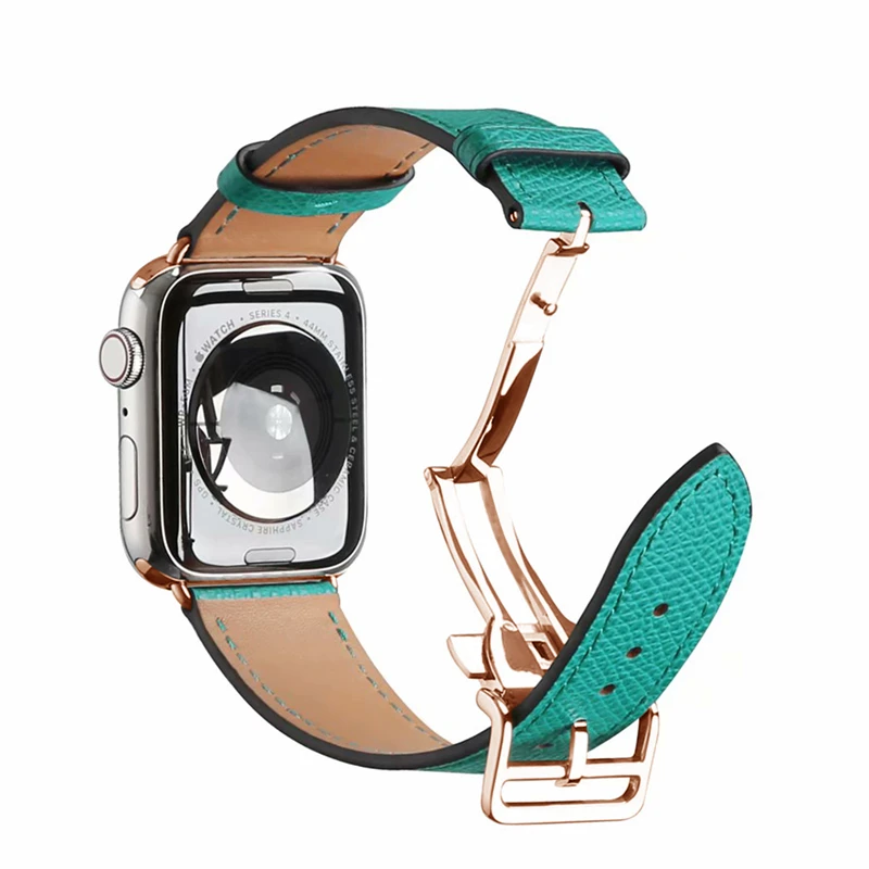 Tour из кожи развертывания ремешок для наручных часов с пряжка розовое золото ремешок для наручных часов iWatch серии 5 4 3 2 Замена для Apple Watch, версии 5 4