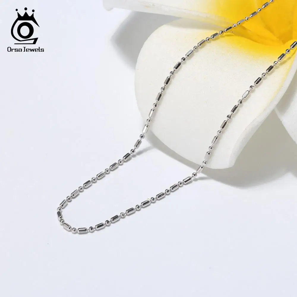 ORSA JEWELS настоящая 925 пробы Серебряная цепочка длиной 45 см, красивая модная женская цепочка, ювелирное изделие SC23