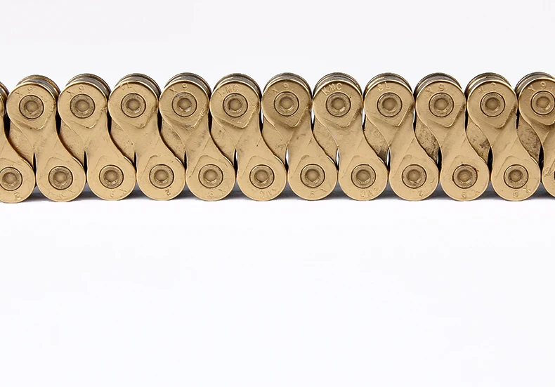 Perfect KMC X9 Golden Alloy Iron 9/18/27 Speed Bike Chain MTB Mountain Road Bike Universal Bicycle Chain 116 Links Missing Connect Links 3