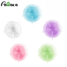 6-Pack силиконовый стрейч свежесть-крышки различных размеров Крышка для различных форм контейнеров чаша может стеклянная посуда, пищевая заставка