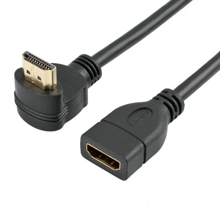 Great Q High quality 90 degree angled HDMI 1.4 Male to HDMI Female
