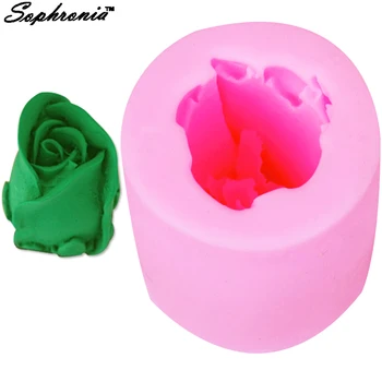 

Sophronia S020 3D Rose Silicone Cake Soap Mold 3D Chocolate Candy Mould Fondant Wedding Tools Baking Supplies 5.8*5cm