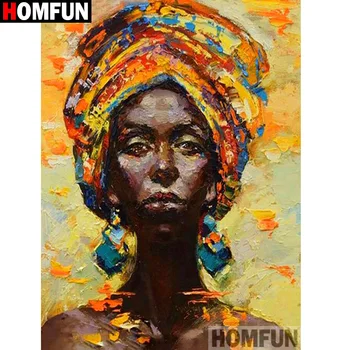 

HOMFUN Full Square/Round Drill 5D DIY Diamond Painting "African beauty" 3D Diamond Embroidery Cross Stitch Home Decor A19822