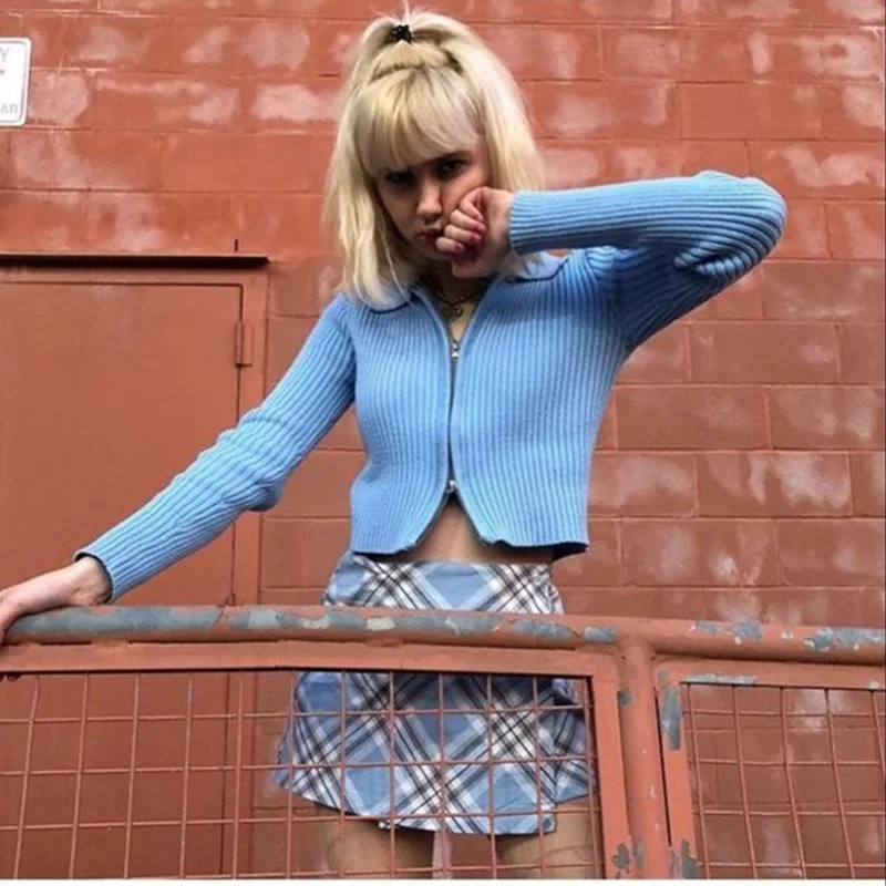 4-colors-cardigan-fashion-American-streetwear-unif-style-double-zipper-sweater-knitted-tight-short-crop-tops