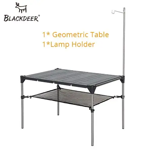 BLACKDEER Outdoor Camping Desk Aluminum Alloy Folding Table Portable Picnic Fishing Beer Table Lightweight Rain-Proof Detachable Add Lamp Holder