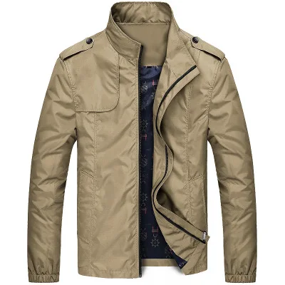 Covrlge, куртка, мужские куртки, куртки, весна, осень, одноцветная, тонкая, мужская куртка, тонкие куртки, бренд, повседневное пальто, высокое качество, MWJ152 - Цвет: Хаки