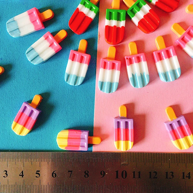 

new~10 pcs flat back Popsicles/ ice suckers/miniatures food/cute/fairy garden gnome/moss terrarium decor/doll house/diy supplies