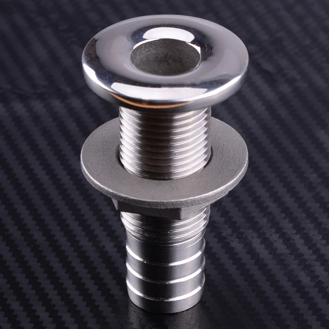 Marine Silver Stainless Steel 1/2'' Boat Thru Hull Drain Pipe Tube