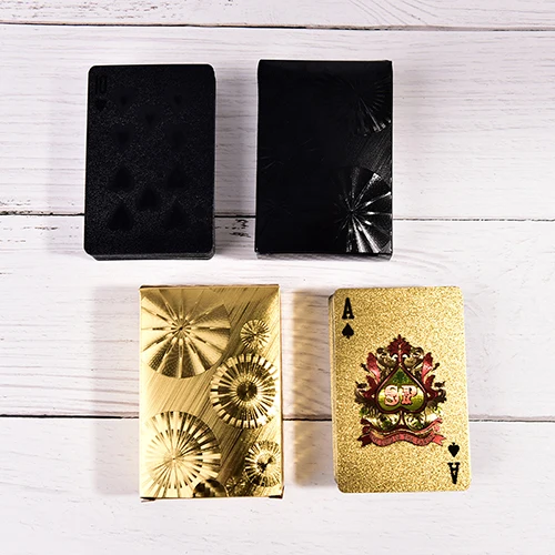 1 шт. палубный покерный водонепроницаемый пластиковый ПВХ Набор Игральных Карт черный золотой цвет наборы карт для покера классические фокусы инструмент для покера игры