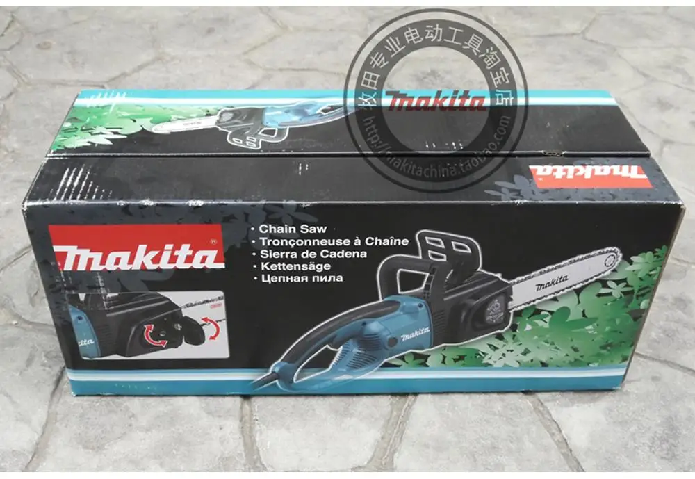 Электрическая цепная пила Makita UC4041A скорость 1800 Вт(в минуту) 800 м(2600 MFT) цепная передача 3/8 автоматическая функция предотвращает разлив нефти"