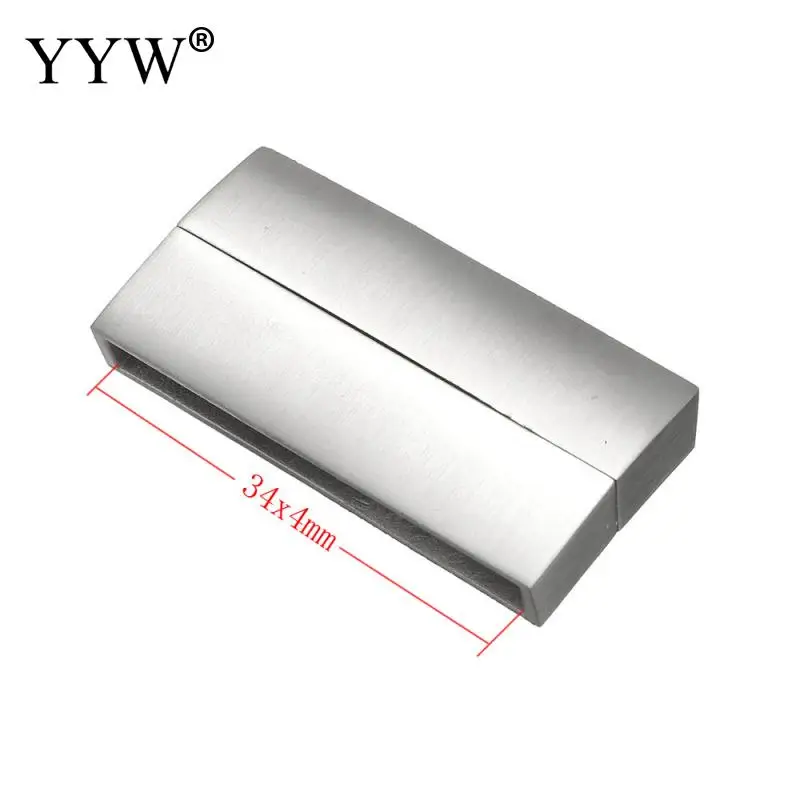Stainless Steel Clasp Rectangle Plated Brushed & Matte