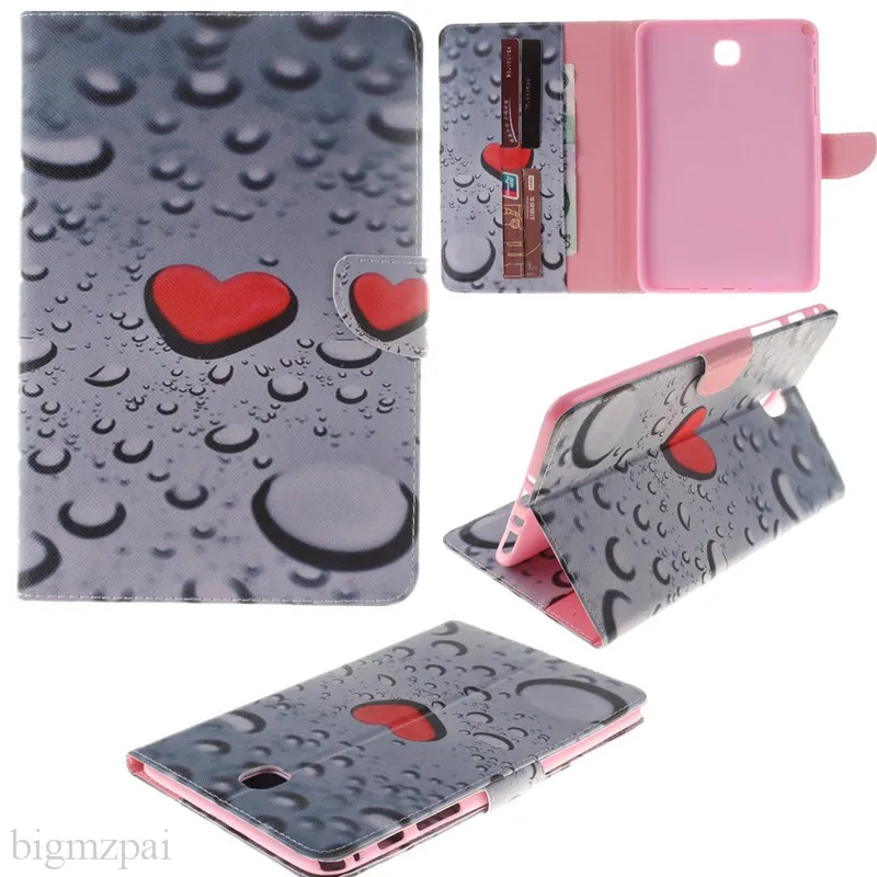 Flower PU Leather Wallet Case For Samsung Galaxy Tab A 8.0 inch T350 T351 T355 P350 SM-T355 Case Girl Boy Stand FlipTablet Cover (12)