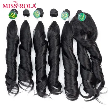 

Miss Rola Ombre Wavy Hair Bundles Synthetic Hair Extensions Loose Wave Bundles 18-22 inch 6pcs One Pack Full Head Hair Weaves