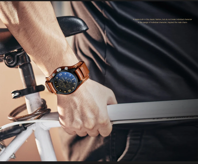 Роскошные мужские часы, брендовые модные спортивные часы, мужские водонепроницаемые кварцевые часы с датой, мужские кожаные армейские военные наручные часы
