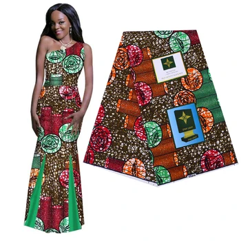 

100% Cotton Ankara Prints Batik Patchwork Real Wax Fabric High Quality Africa Tissu Top Sewing Material For Party Dress 6yards