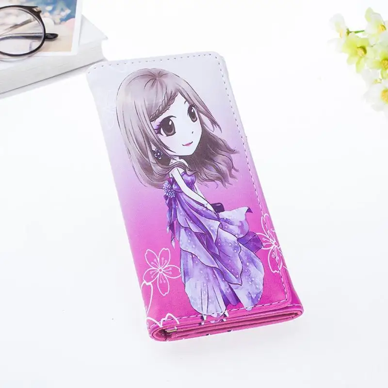 

Trendy Women Girl Leather Wallet Clutch Wallets Lovely Girl Purse Designer Card Holder Wallet Bolsa Feminina Change Wallets