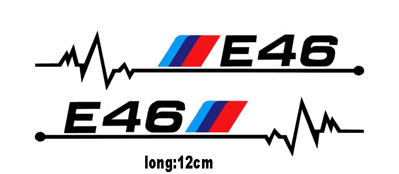 2 шт. новейший дизайн M входной мощности Автомобильная наклейка на зеркало заднего вида для BMW M3 M5 1 3 5 серии E30 E34 E36 E39 E46 E60 E90 E87 - Название цвета: E46 black