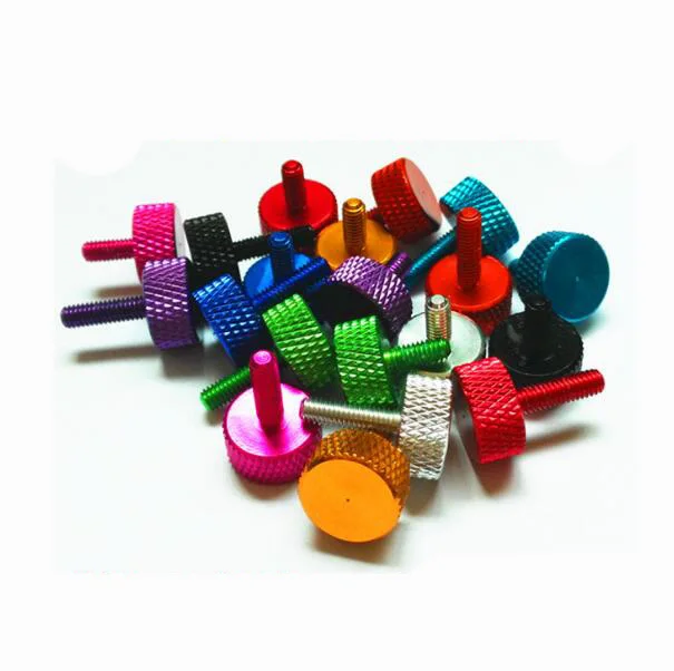 

10pcs M3 aluminum alloy screw fixed striped pattern hand bolts machine screws anode diverse colors 6mm length