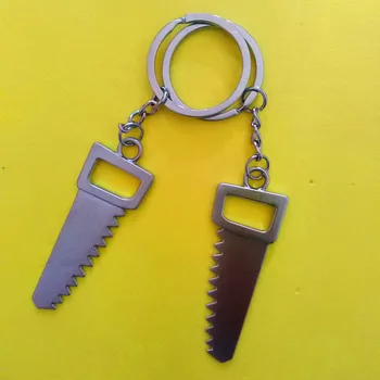 

50 Pcs Mini saw keychain metal keychain zinc alloy key ring saw tool keychain creative keychain keyfob custom
