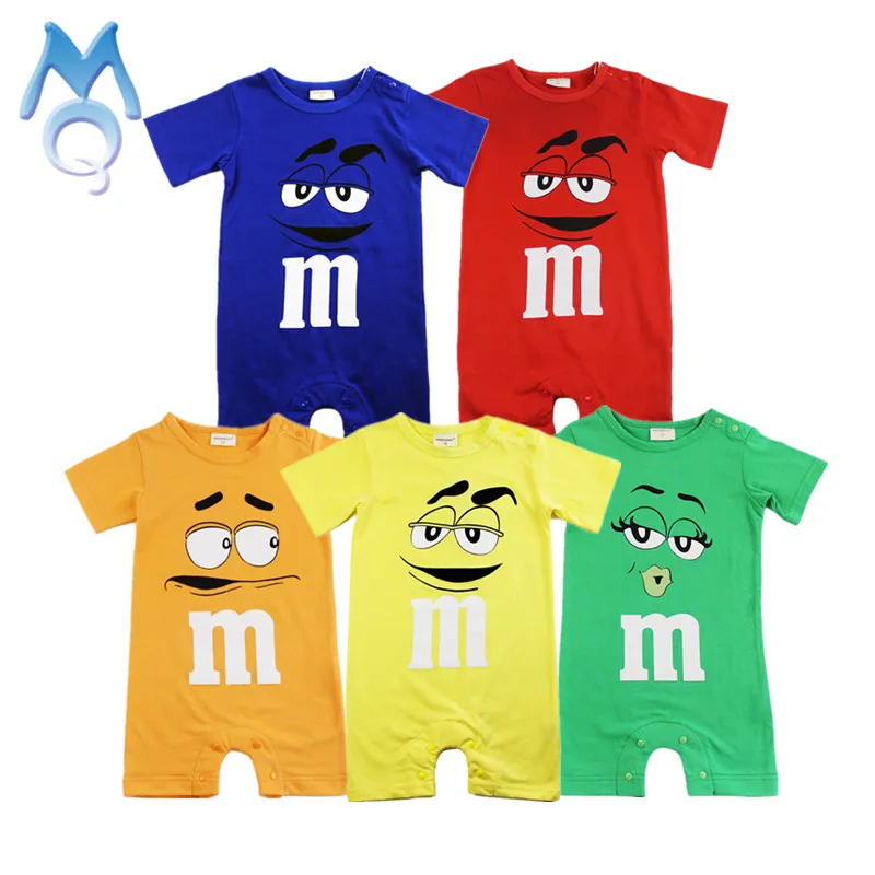 

3PCS MQ 2017 Summer Baby Girl Romper Short Sleeve Cotton Baby Boy Overalls Cartoon Printed Jumpsuit Newborn Baby Boy Clothes