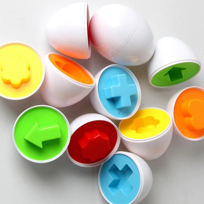 6 unids/lote caliente 3D regalo para niños 6 huevos/set de Educación de aprendizaje de juguete forma sabia que rompecabezas Educativos