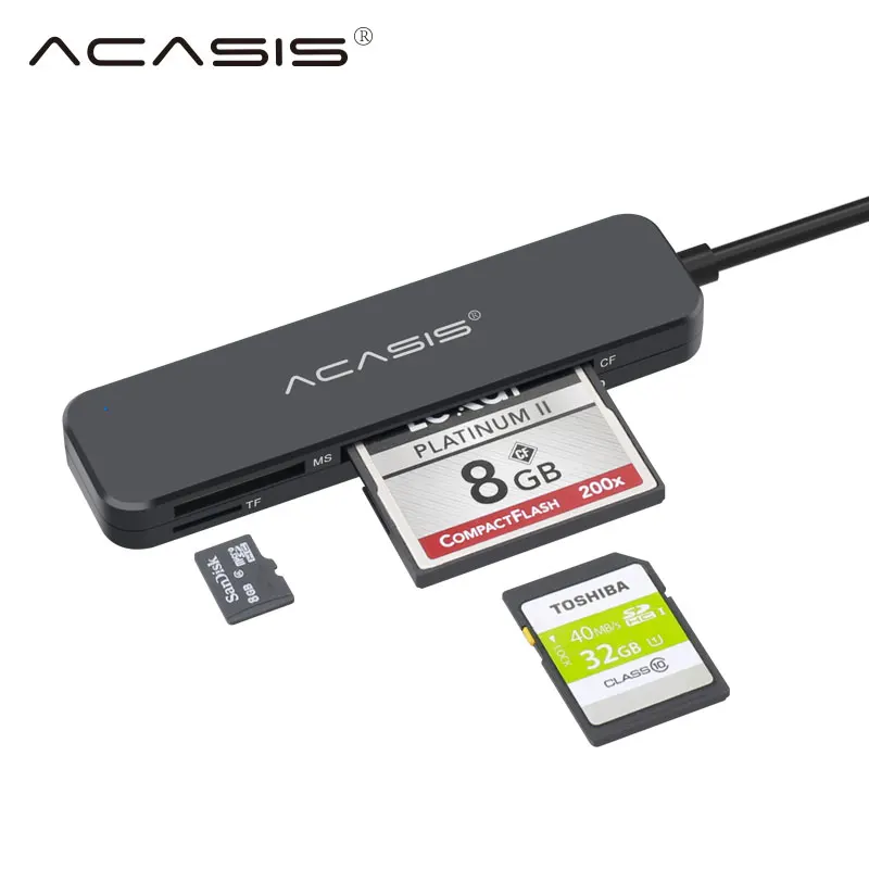 Acasis USB 3,0 кард-ридер SD Micro SD TF CF MS компактная флеш-карта адаптер для ноутбука OTG Тип C к мульти-кард-ридер USB 3,0