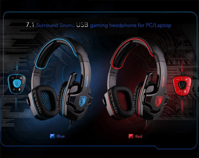 SADES SA-901 Computer Gaming Headphones USB 7.1 Surround Stereo Deep Bass Game Earphone Headset with Mic for PC Gamer (1)
