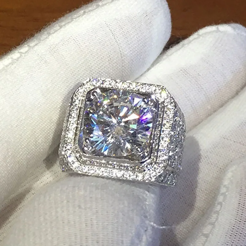 HOMOD Micro Pave CZ Wedding Rings Engagement Hip Hop Bling Round Shape Cool Street Men Bling Iced Out CZ Ring