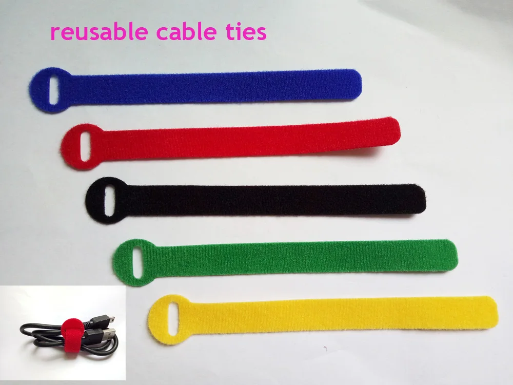 125pcs 14*160mm Nylon Reusable Cable Ties with Eyelet Holes back to