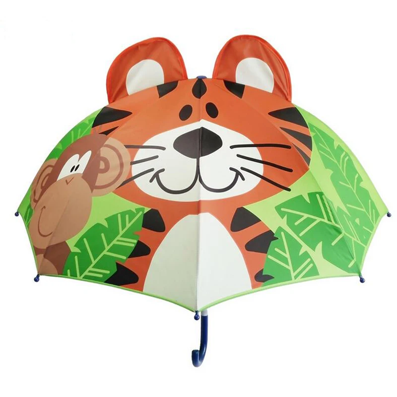 Милый мультяшный детский зонт анимационный креативный 3d с длинными ручками для