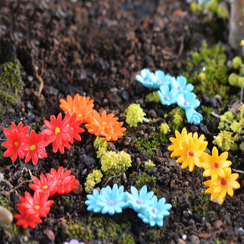 

10 Pcs/set Fairy Garden Home Houses Decoration Mini Craft Micro Landscaping Decor DIY Accessories Random Color Flower Miniature