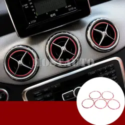 Для Benz CLA C117 W117 внутренняя Consle Air Vent Выход Обложка кольцо 2013-2018 5 шт