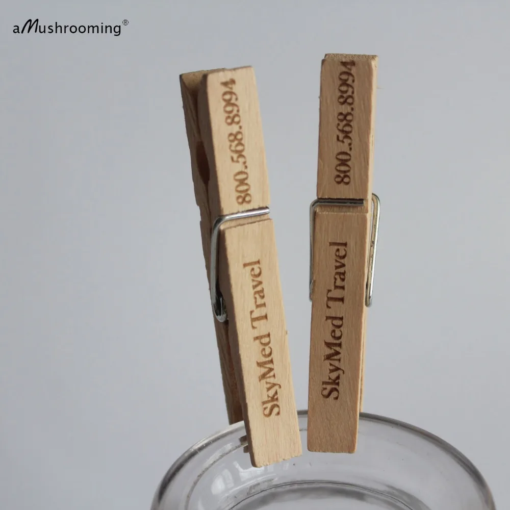 x50 Personalized Decorative Clothespins Nursery Office Home Inn Hotel